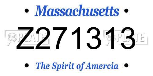 Z271313 Massachusetts License Plate