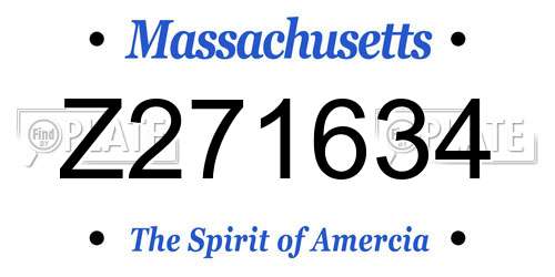 Z271634 Massachusetts License Plate