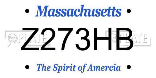 Z273HB Massachusetts License Plate