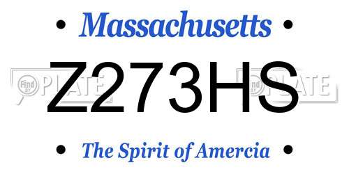 Z273HS Massachusetts License Plate