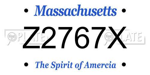 Z2767X Massachusetts License Plate
