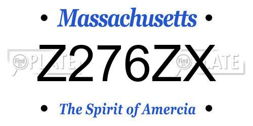 Z276ZX Massachusetts License Plate