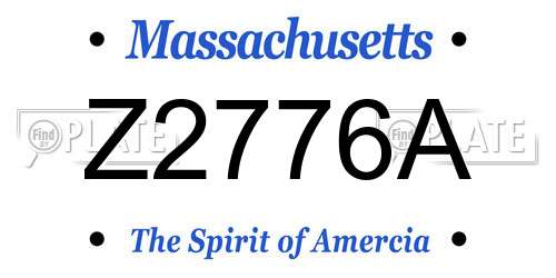 Z2776A Massachusetts License Plate