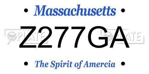 Z277GA Massachusetts License Plate