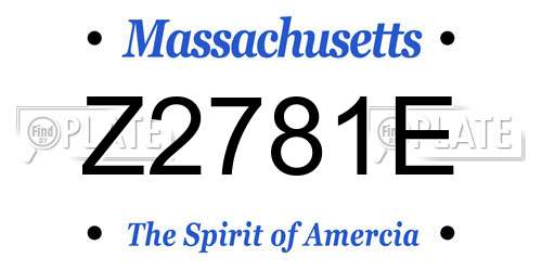 Z2781E Massachusetts License Plate