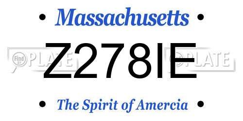 Z278IE Massachusetts License Plate