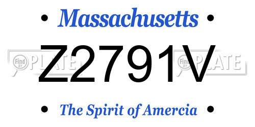 Z2791V Massachusetts License Plate
