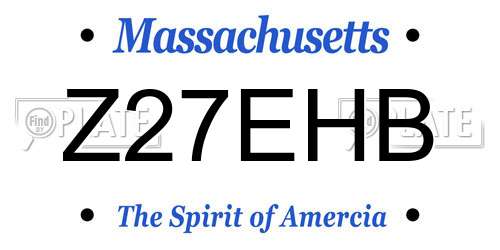 Z27EHB Massachusetts License Plate