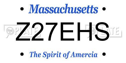Z27EHS Massachusetts License Plate