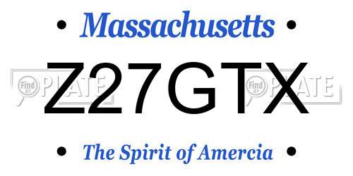 Z27GTX Massachusetts License Plate