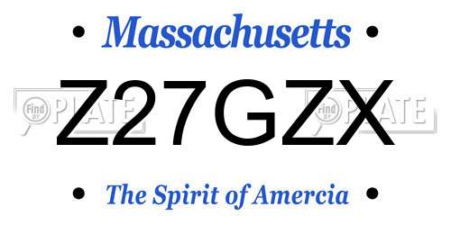 Z27GZX Massachusetts License Plate