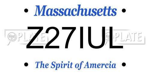 Z27IUL Massachusetts License Plate