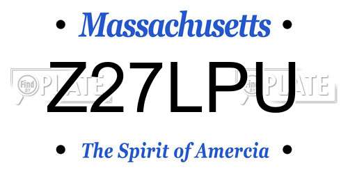 Z27LPU Massachusetts License Plate