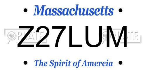 Z27LUM Massachusetts License Plate