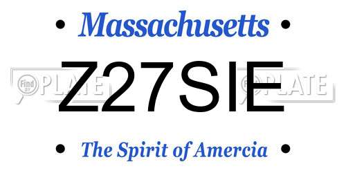 Z27SIE Massachusetts License Plate