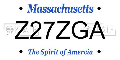 Z27ZGA Massachusetts License Plate