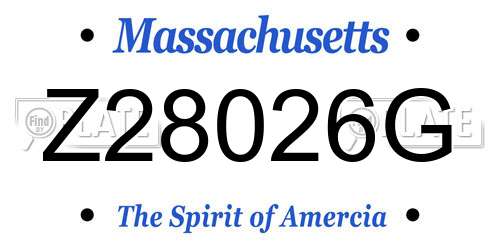 Z28026G Massachusetts License Plate