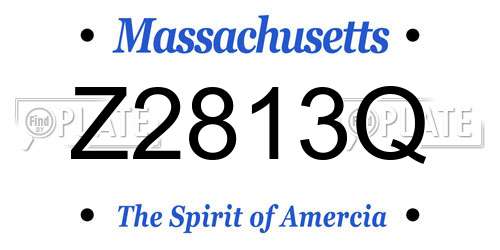 Z2813Q Massachusetts License Plate