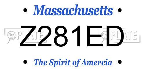 Z281ED Massachusetts License Plate