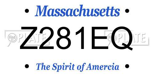 Z281EQ Massachusetts License Plate
