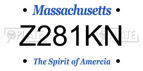 Z281KN Massachusetts License Plate