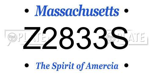 Z2833S Massachusetts License Plate