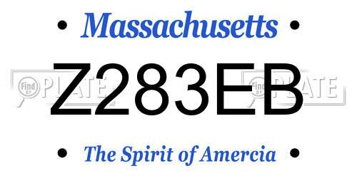 Z283EB Massachusetts License Plate