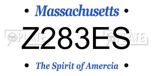 Z283ES Massachusetts License Plate