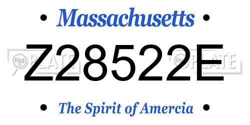 Z28522E Massachusetts License Plate