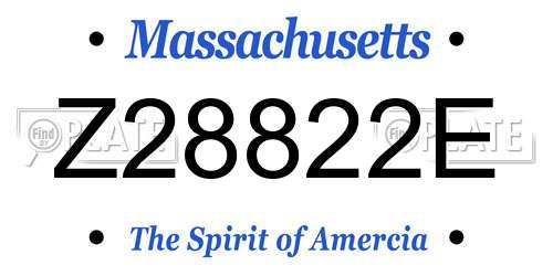 Z28822E Massachusetts License Plate