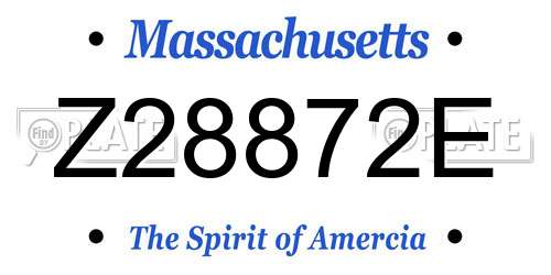 Z28872E Massachusetts License Plate