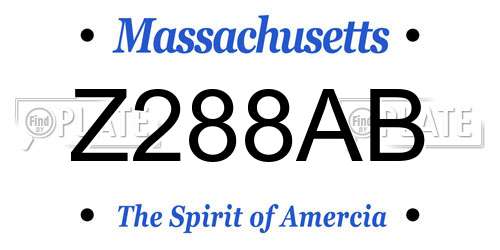 Z288AB Massachusetts License Plate