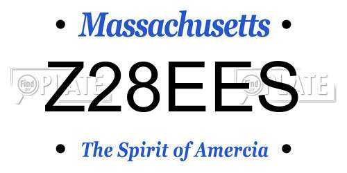 Z28EES Massachusetts License Plate