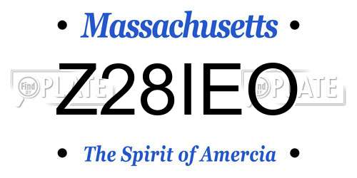 Z28IEO Massachusetts License Plate