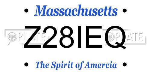 Z28IEQ Massachusetts License Plate