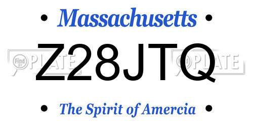 Z28JTQ Massachusetts License Plate