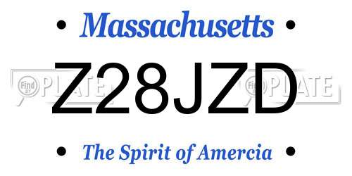 Z28JZD Massachusetts License Plate