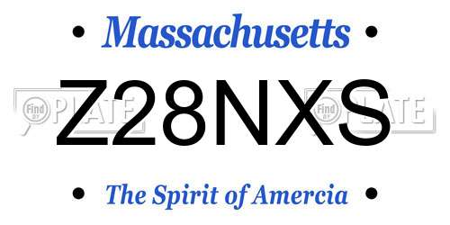 Z28NXS Massachusetts License Plate