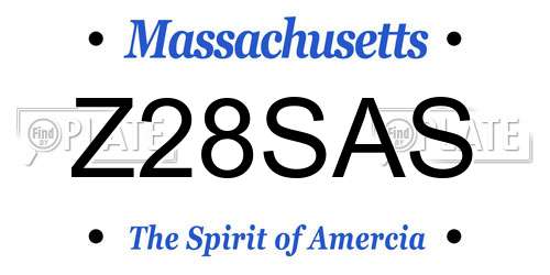 Z28SAS Massachusetts License Plate