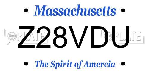 Z28VDU Massachusetts License Plate
