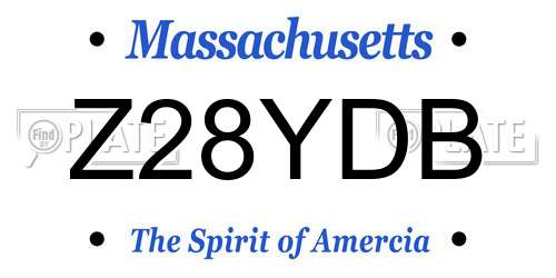 Z28YDB Massachusetts License Plate