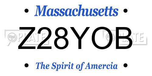 Z28YOB Massachusetts License Plate