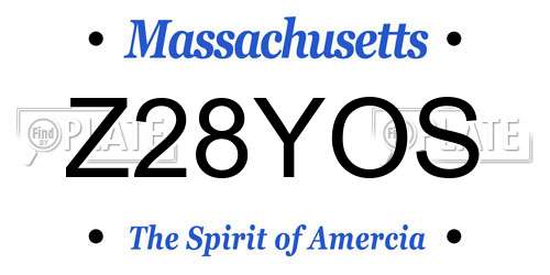 Z28YOS Massachusetts License Plate