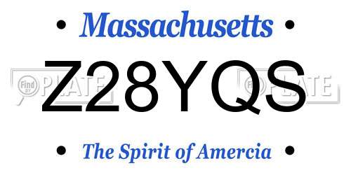 Z28YQS Massachusetts License Plate