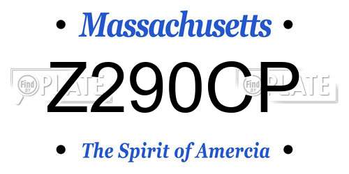 Z290CP Massachusetts License Plate