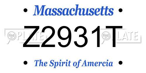 Z2931T Massachusetts License Plate