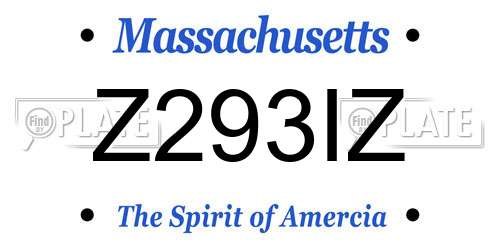 Z293IZ Massachusetts License Plate