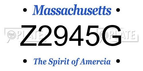 Z2945G Massachusetts License Plate