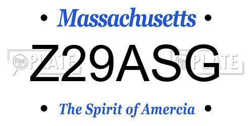 Z29ASG Massachusetts License Plate