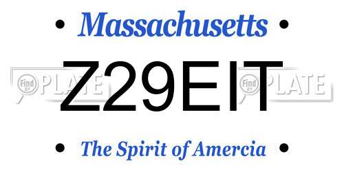 Z29EIT Massachusetts License Plate
